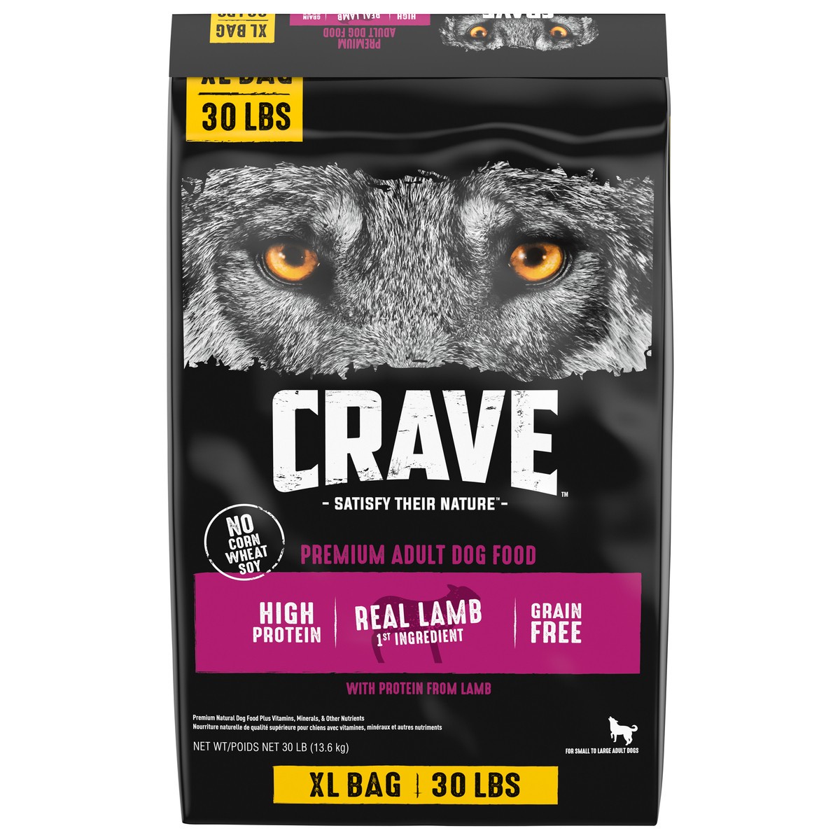 slide 4 of 10, CRAVE XL Premium Adult Dog Food XL 30 lb, 30 lb