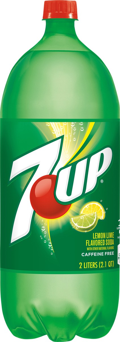 slide 3 of 7, 7UP Lemon Lime Soda, 2 L bottle, 2.1 qt
