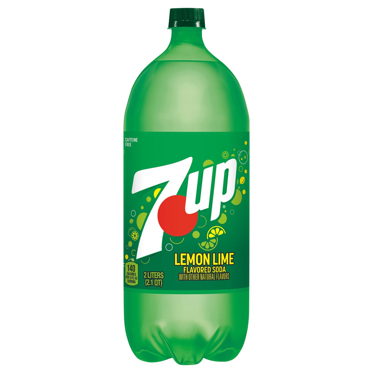 slide 1 of 7, 7UP Lemon Lime Soda, 2 L bottle, 2.1 qt
