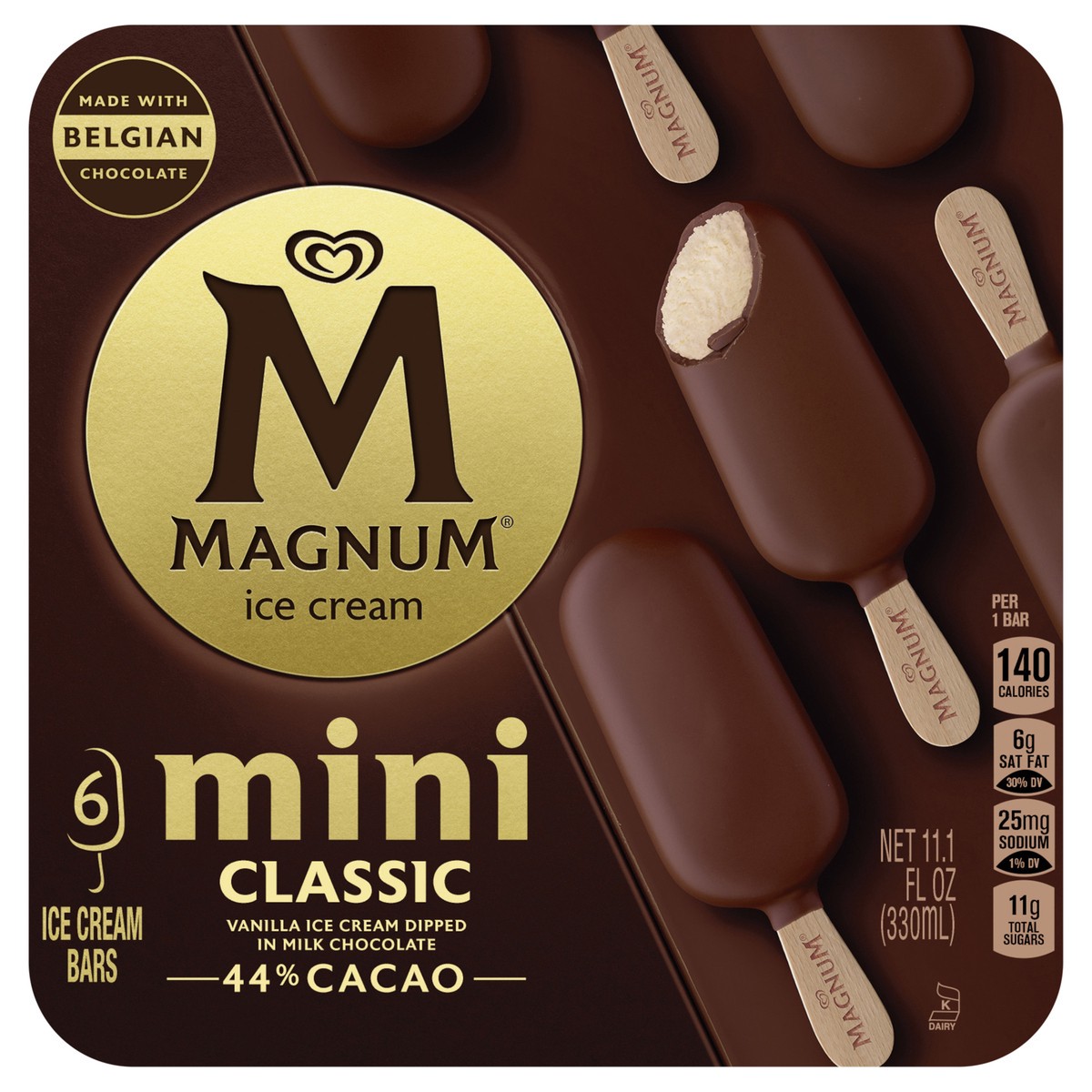 slide 1 of 1, Magnum Mini Classic Ice Cream Bars, 6 ct