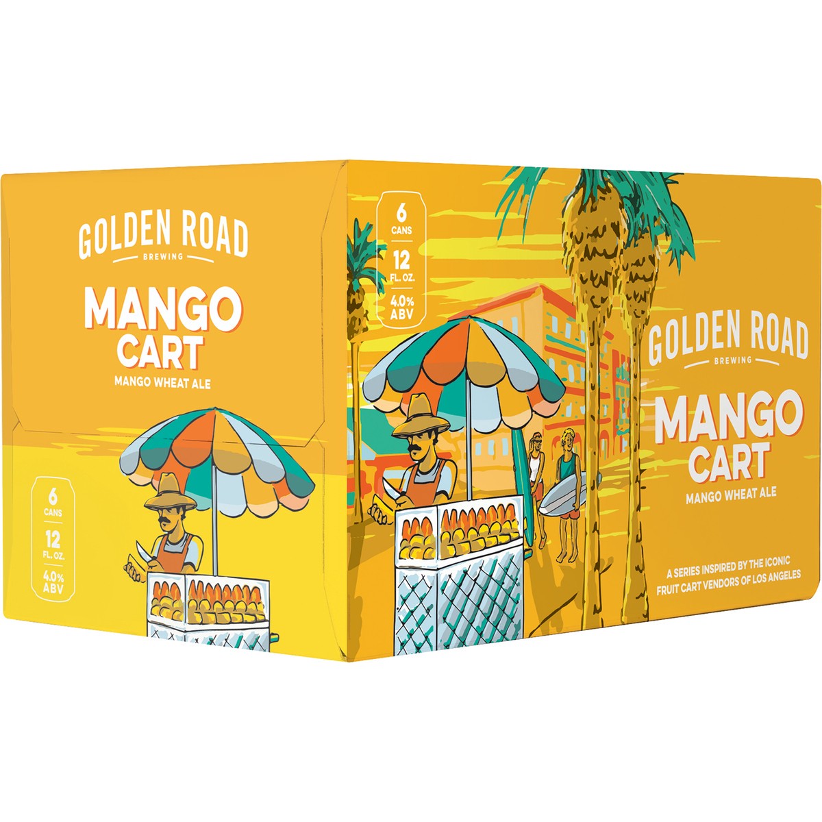 slide 1 of 1, Golden Road Mango Cart Wheat Ale 6 Pack 12 fl oz Cans, 12 fl oz