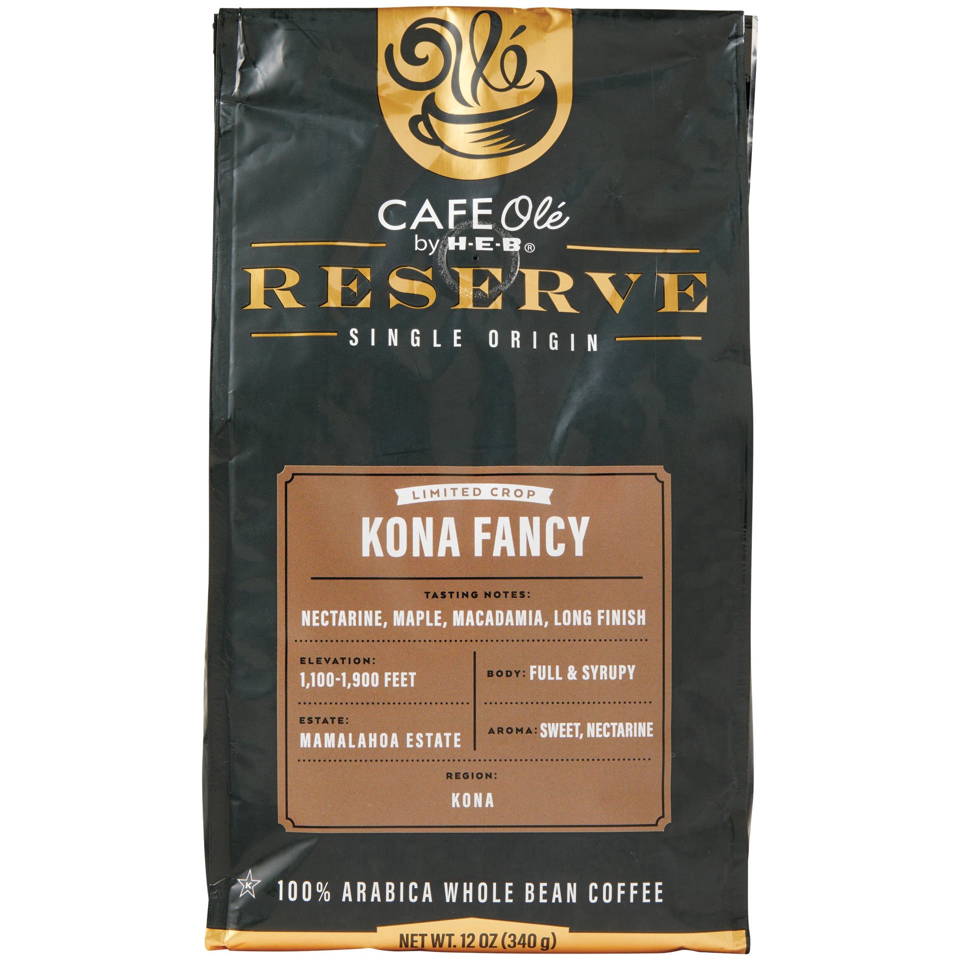 slide 1 of 1, CAFE Olé by H-B Reserve Single Origin Whole Bean Kona Fancy Coffee - 12 oz, 12 oz