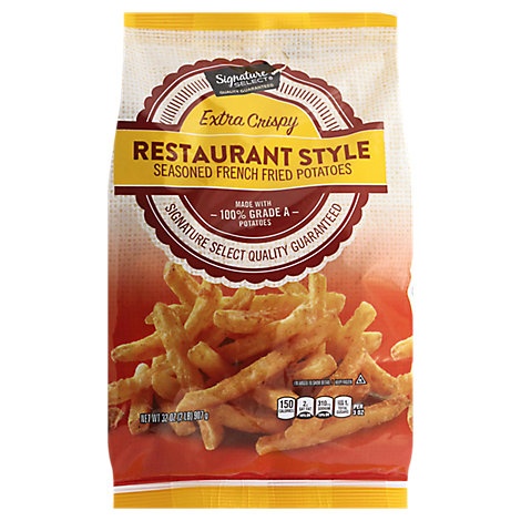 slide 1 of 1, Signature Select/Kitchens Potatoes French Fried Seasoned Restaurant Style, 32 oz