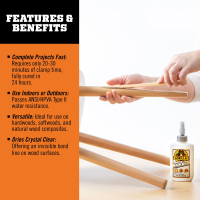 slide 6 of 13, Gorilla Wood Glue Dries Clear 4oz, 4 oz