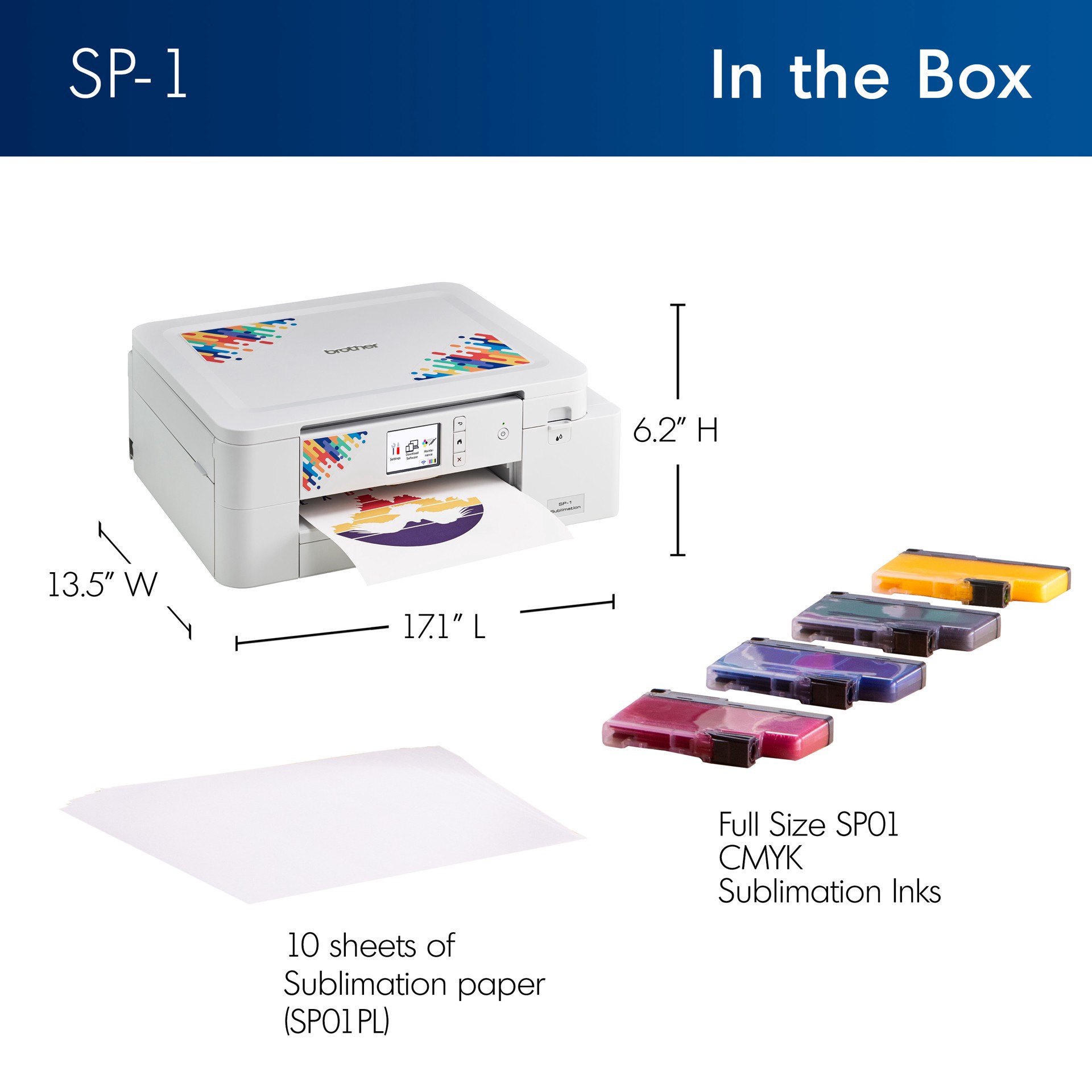 slide 2 of 13, Brother Sp1 Sublimation Printer, 3.5 in x 6.2 in