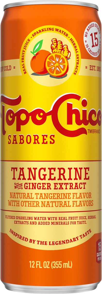 slide 4 of 7, Topo Chico Sabores Tangerine With Ginger Extract Can- 12 fl oz, 12 fl oz