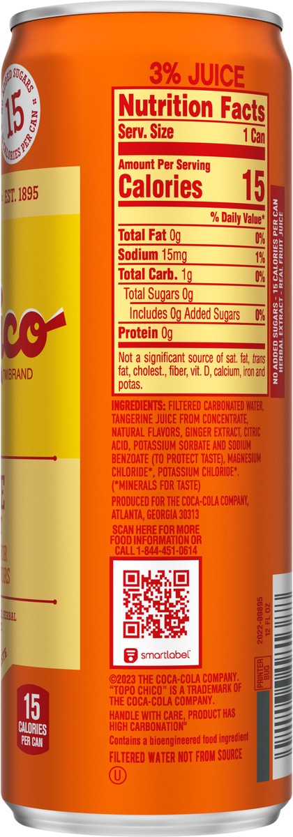 slide 5 of 7, Topo Chico Sabores Tangerine With Ginger Extract Can- 12 fl oz, 12 fl oz