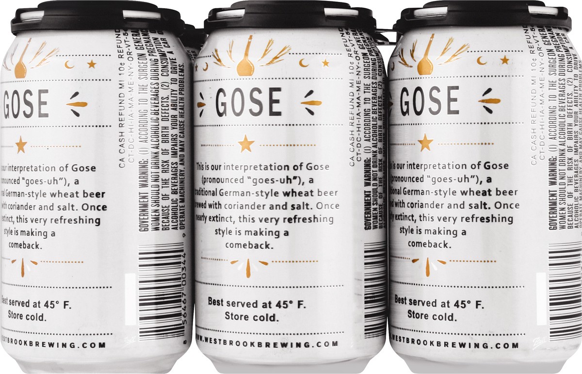 slide 8 of 10, Westbrook Brewing Gose Beer 6 - 12 fl oz Cans, 6 ct; 12 fl oz