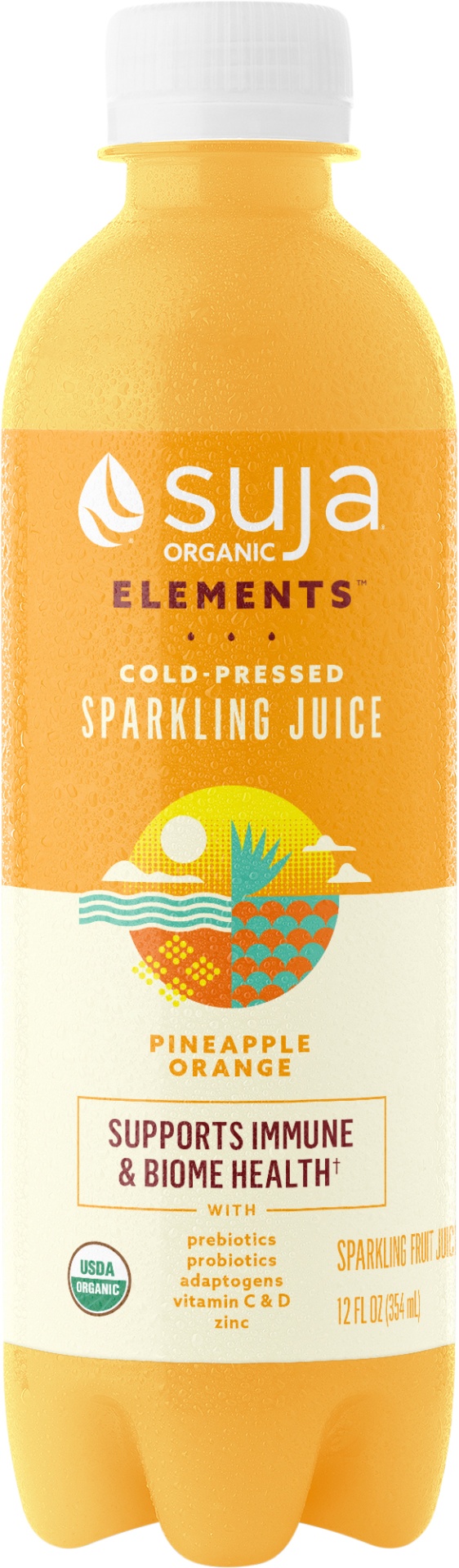 slide 1 of 2, Suja Organic Elements Cold-Pressed Pineapple Orange Sparkling Juice, 12 fl oz