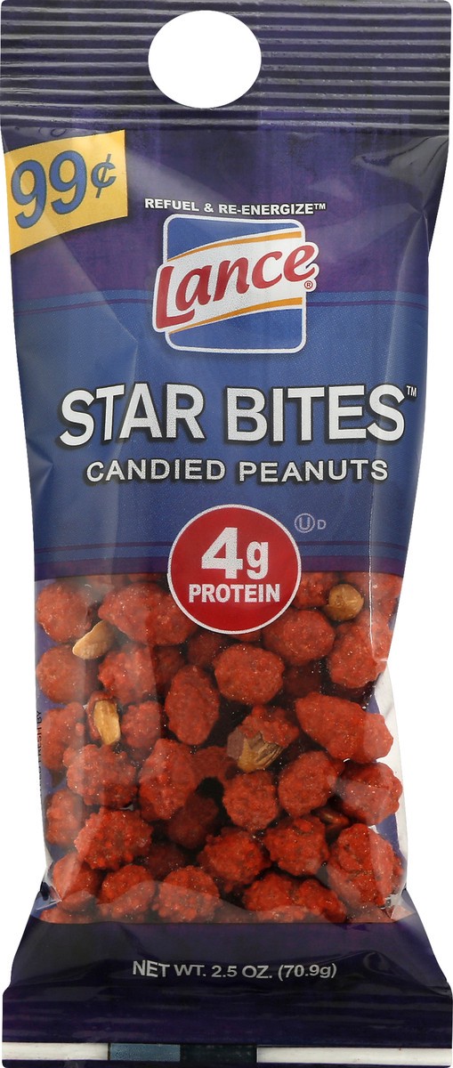 slide 7 of 8, Lance Candied Peanuts, Star Bites, 2.5 oz