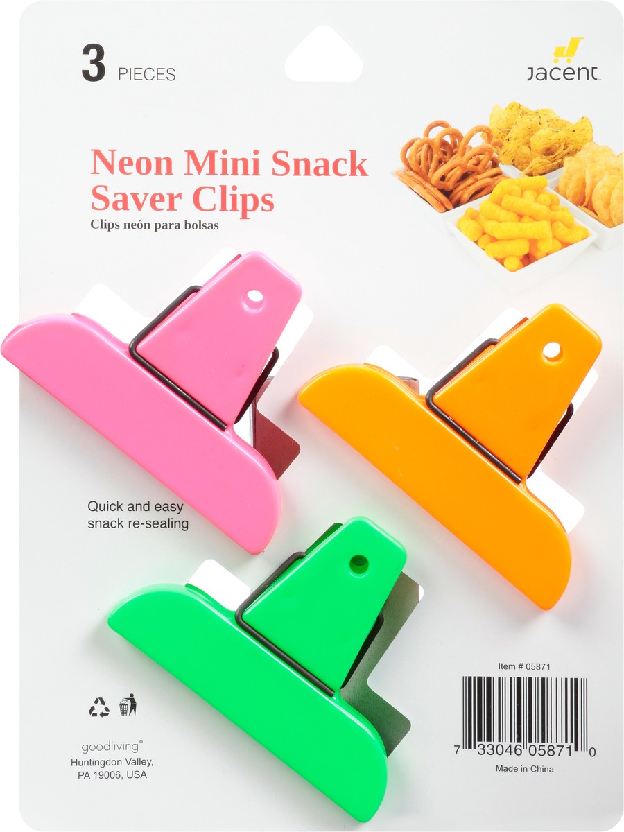 slide 5 of 12, Culinary Elements Neon Mini Snack Saver Clips 3 Clips 3 ea, 3 ct