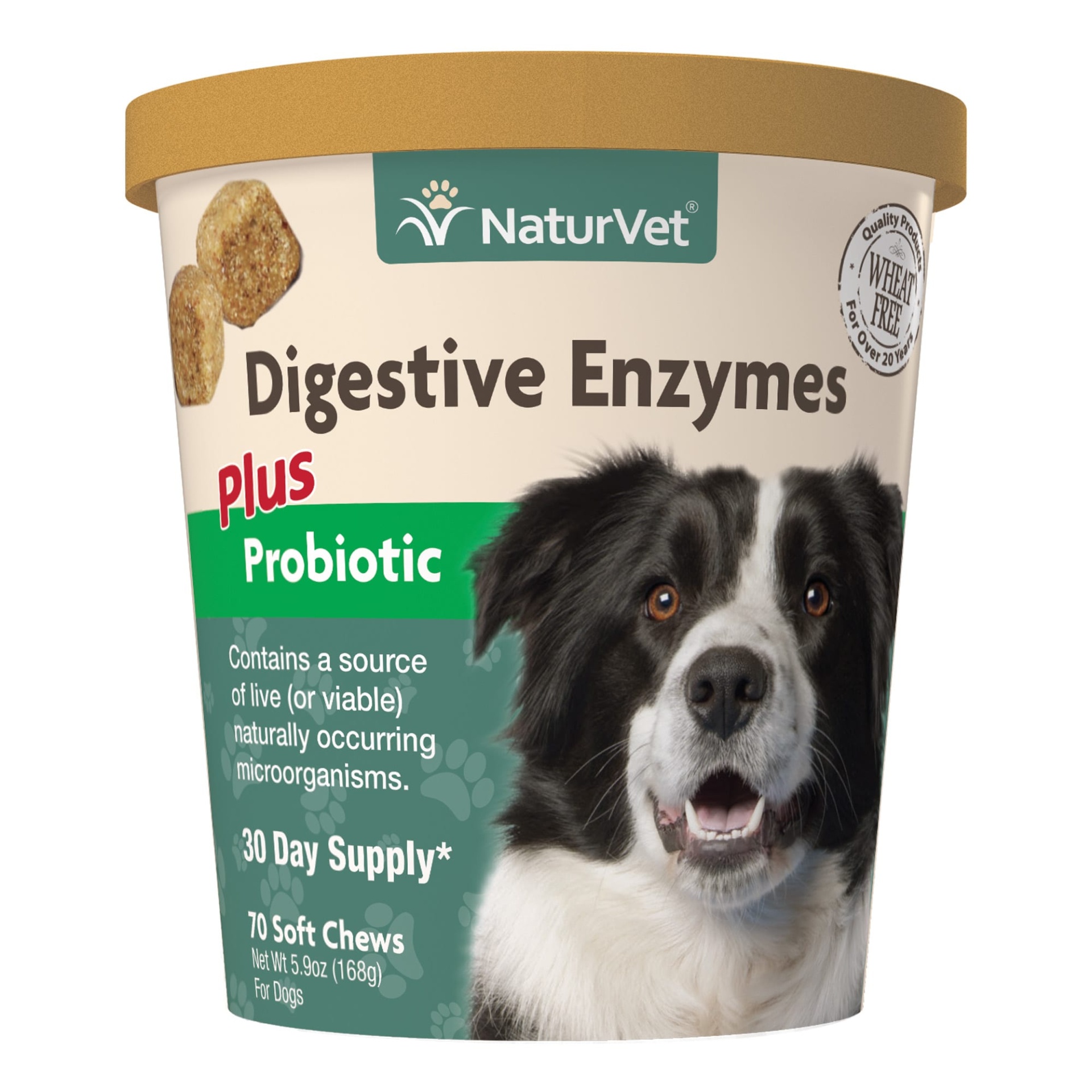 slide 1 of 1, NaturVet Naturals Digestive Enzymes Dog Soft Chews, 70 ct