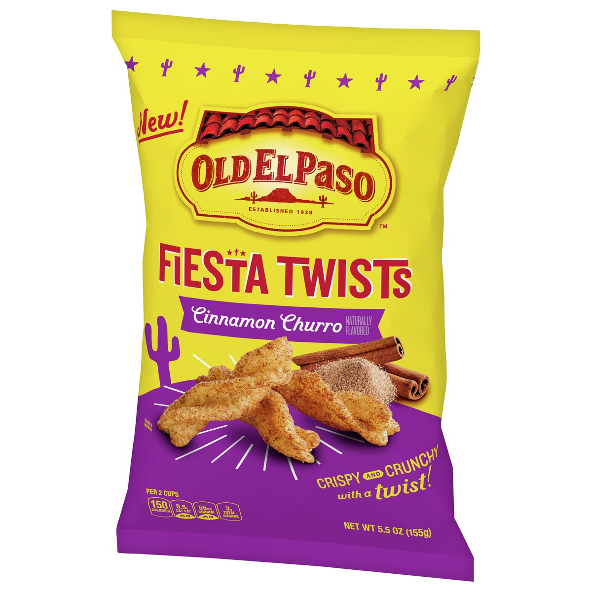 slide 4 of 9, Old El Paso Fiesta Twists, Cinnamon Churro, Crispy Corn Snacks, 5.5 oz, 5.50 oz