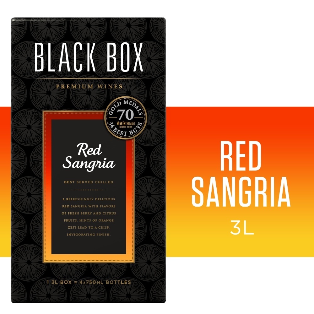 slide 1 of 3, Black Box Red Sangria, 3 liter