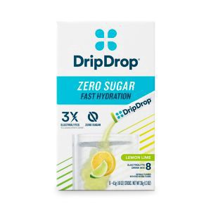slide 1 of 1, DripDrop Zero Sugar Fast Hydration Lemon Lime Electrolyte Drink Mix 8 - 0.16 oz Sticks, 8 ct