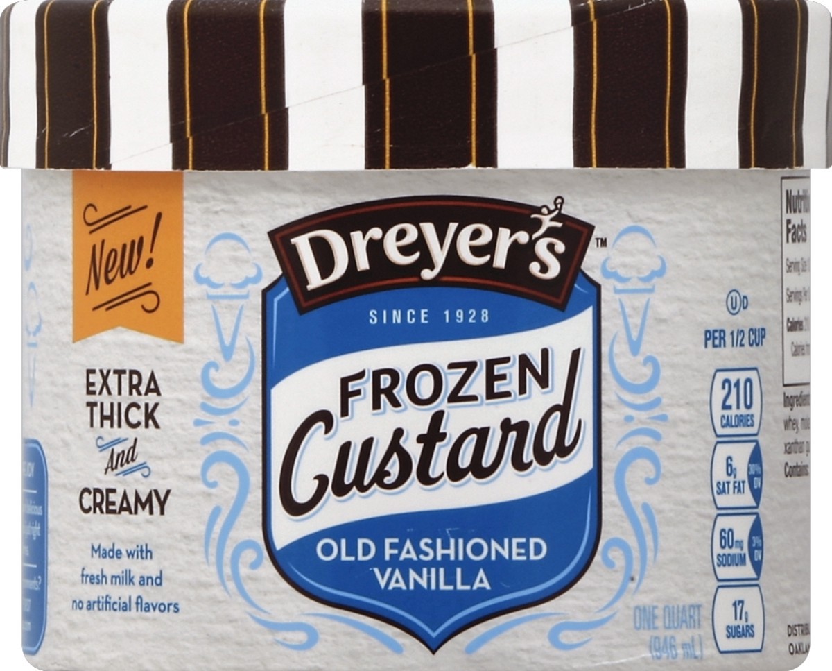 slide 3 of 3, Edy's Frozen Custard Old Fashioned Vanilla Tub, 1 qt