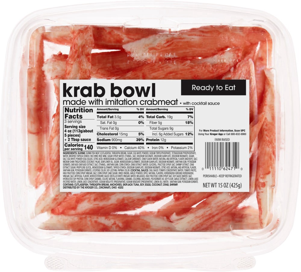 slide 2 of 2, Kroger Surimi Bowl, 15 oz