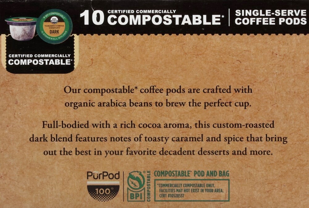 slide 2 of 4, Vermont Org Dk Compostbl Coffee Pods, 10 ct