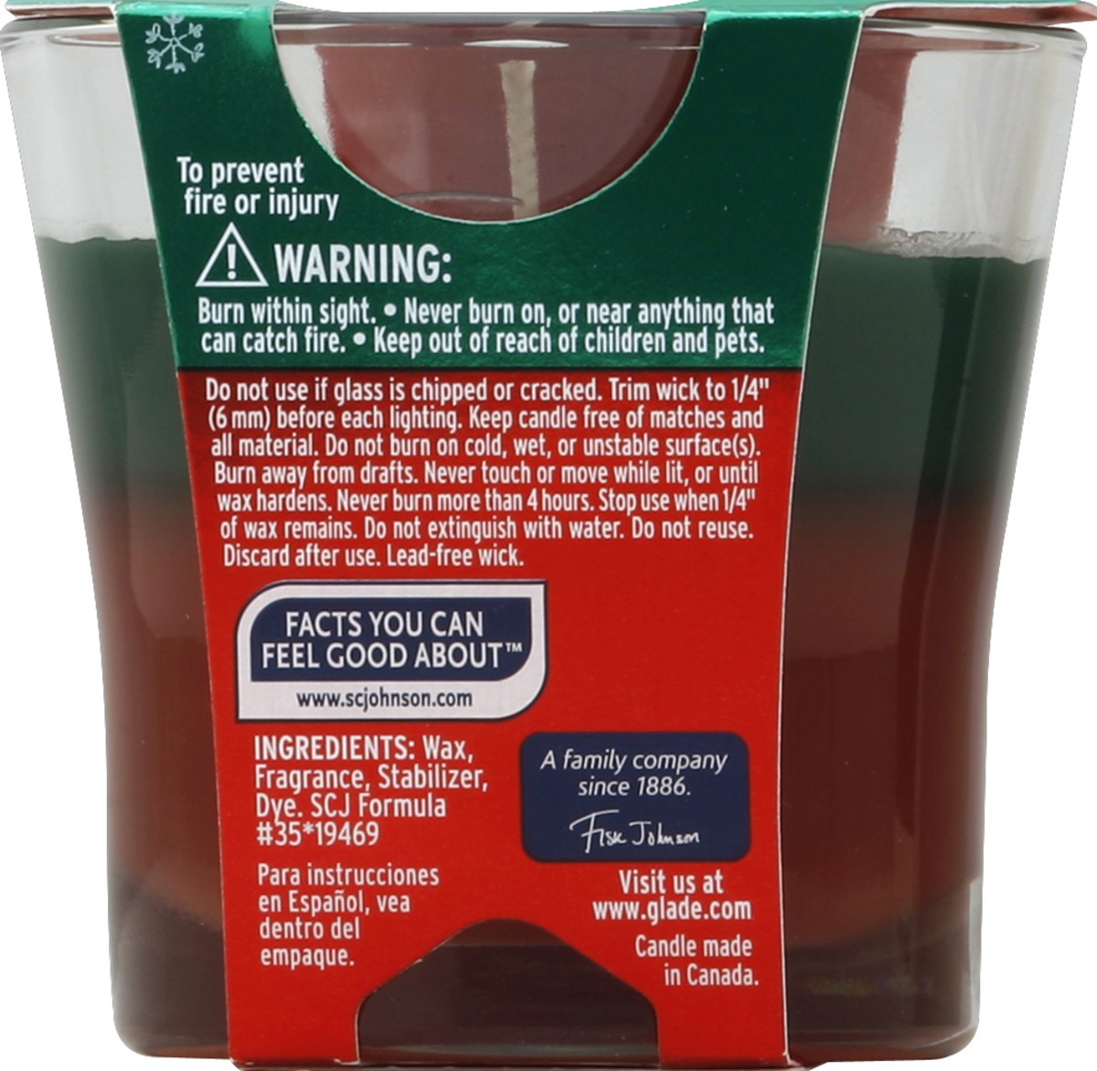 slide 3 of 3, Glade Shimmering Spruce and Apple Cinnamon 2 in 1 Winter Collection Candle, 1 ct