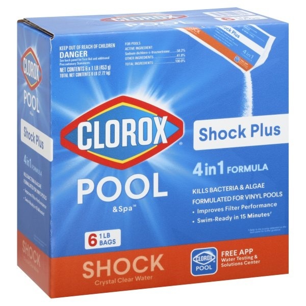slide 1 of 1, Clorox Pool & Spa Shock Plus, 6 ct; 1 lb