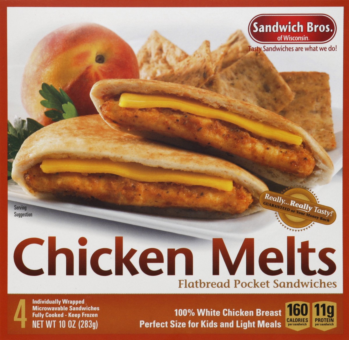 slide 2 of 4, Sandwich Bros. Chicken Melt Flatbread Pocket Sandwiches, 10 oz, 4 Count, 10 oz