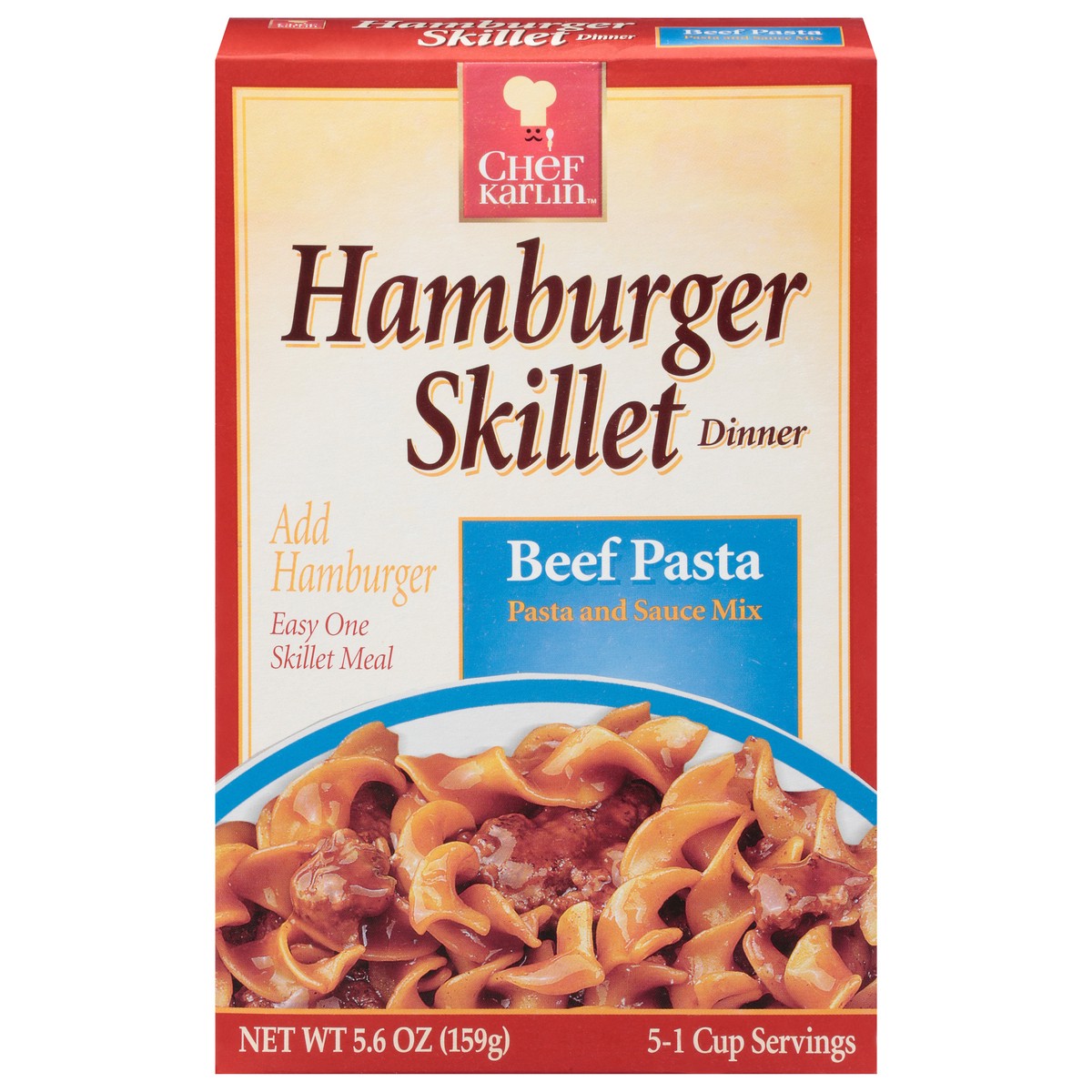 slide 11 of 13, Chef Karlin Beef Pasta Hamburger Skillet Dinner 5.6 oz, 5.6 oz