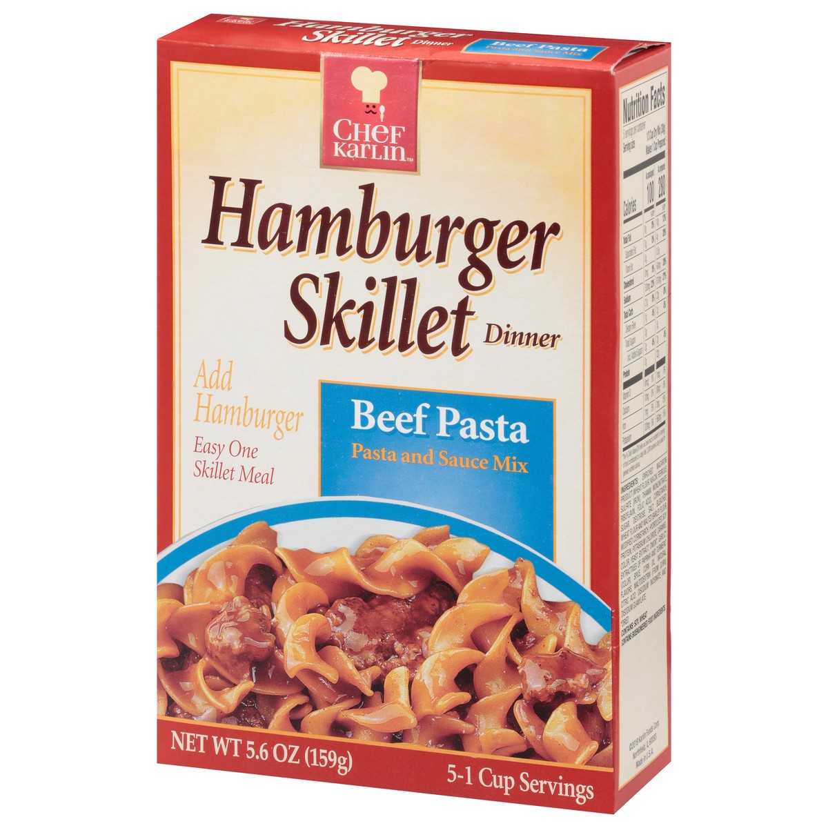 slide 3 of 13, Chef Karlin Beef Pasta Hamburger Skillet Dinner 5.6 oz, 5.6 oz