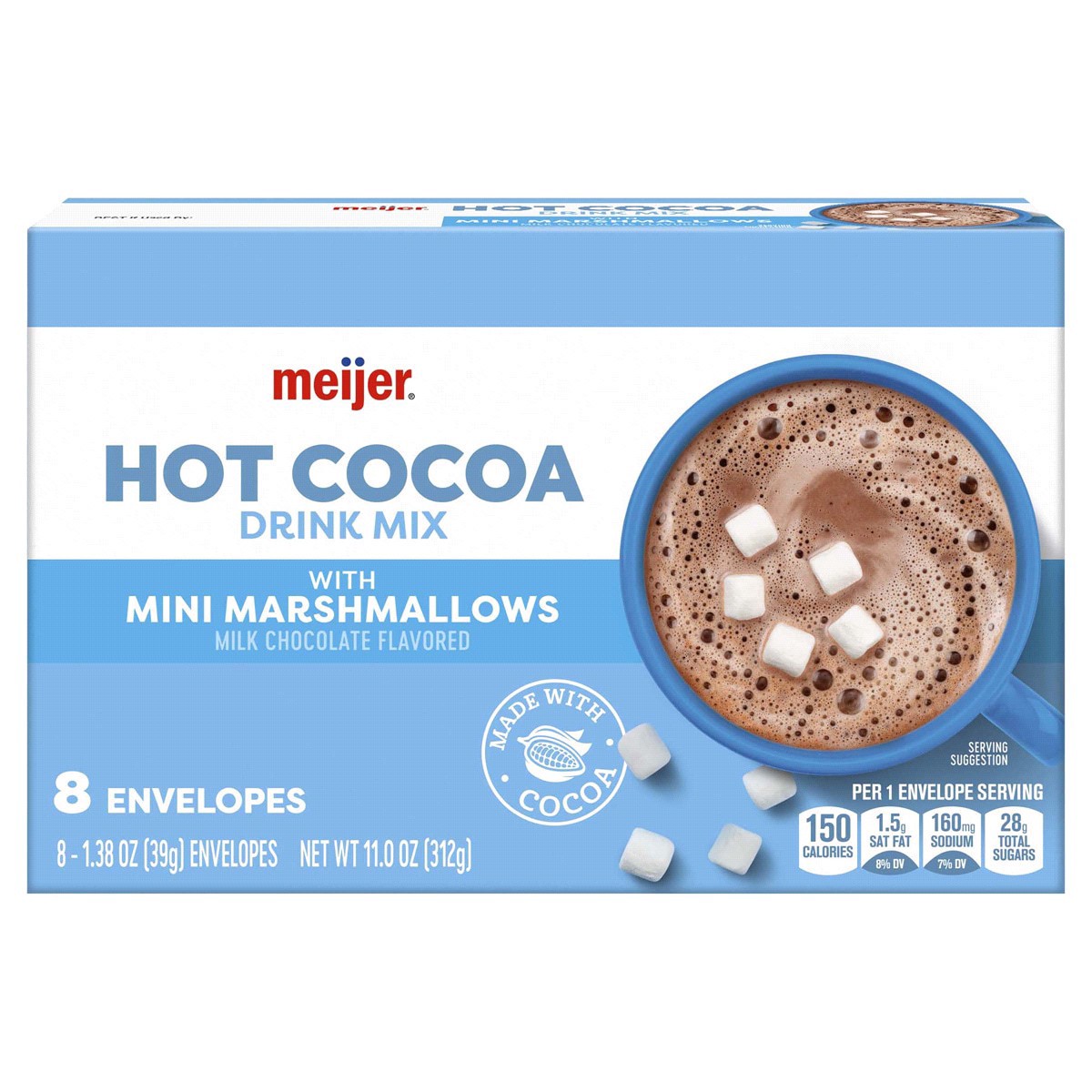 slide 1 of 13, MEIJER HOT COCOA WITH MARSHMALLOWS - 8 ct, 8 ct