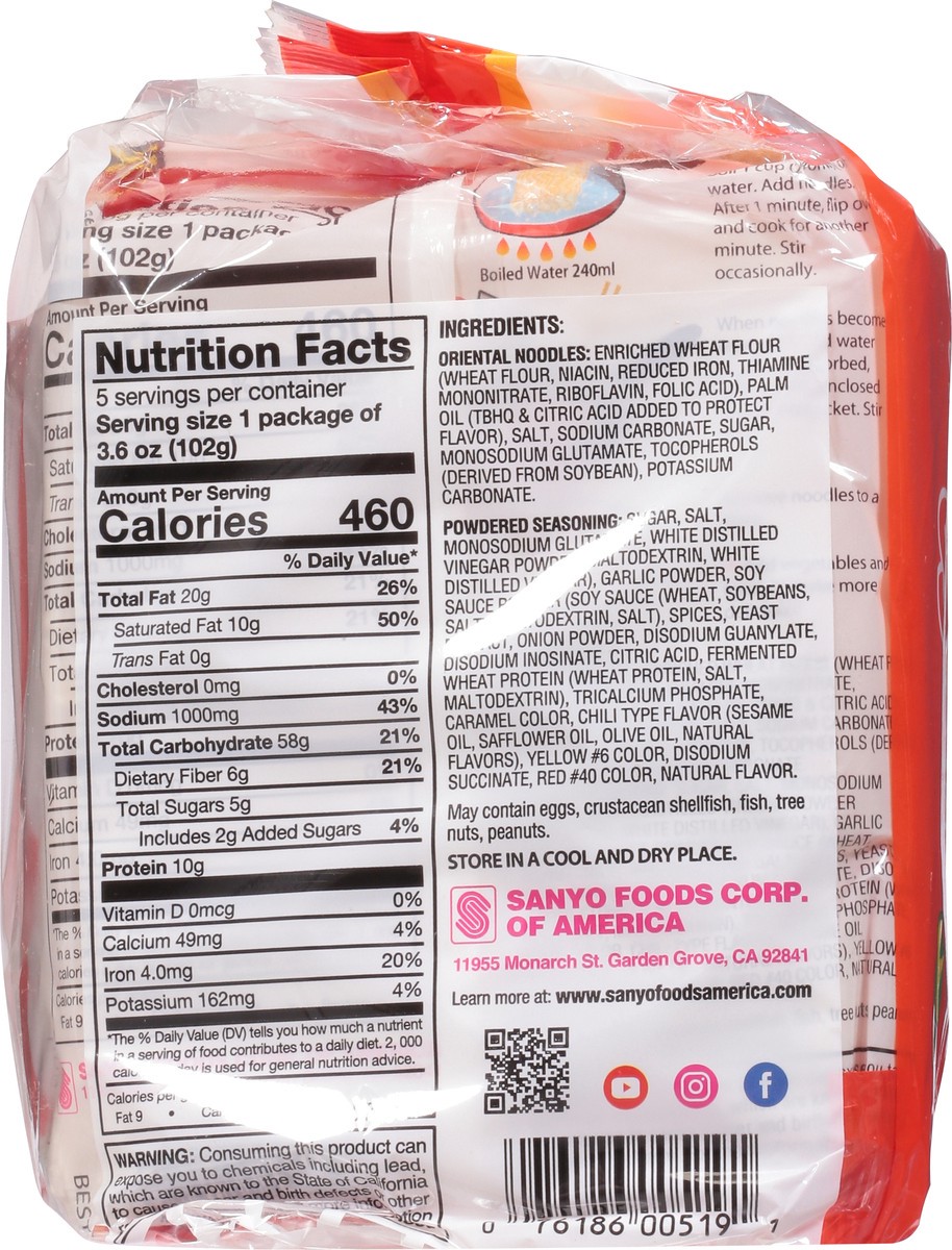 slide 7 of 12, Sapporo Ichiban Japanese Style Sriracha Yakisoba Noodles 5 ea, 5 ct