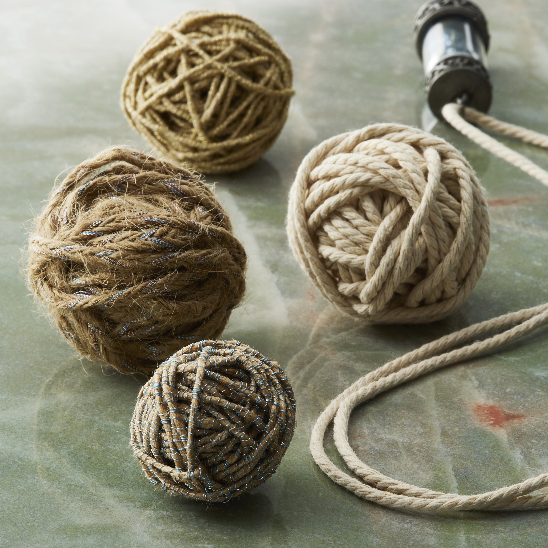 slide 2 of 3, Jute & Cotton Cording By Bead Landing, white cord: 2 mm wide / 6 yd