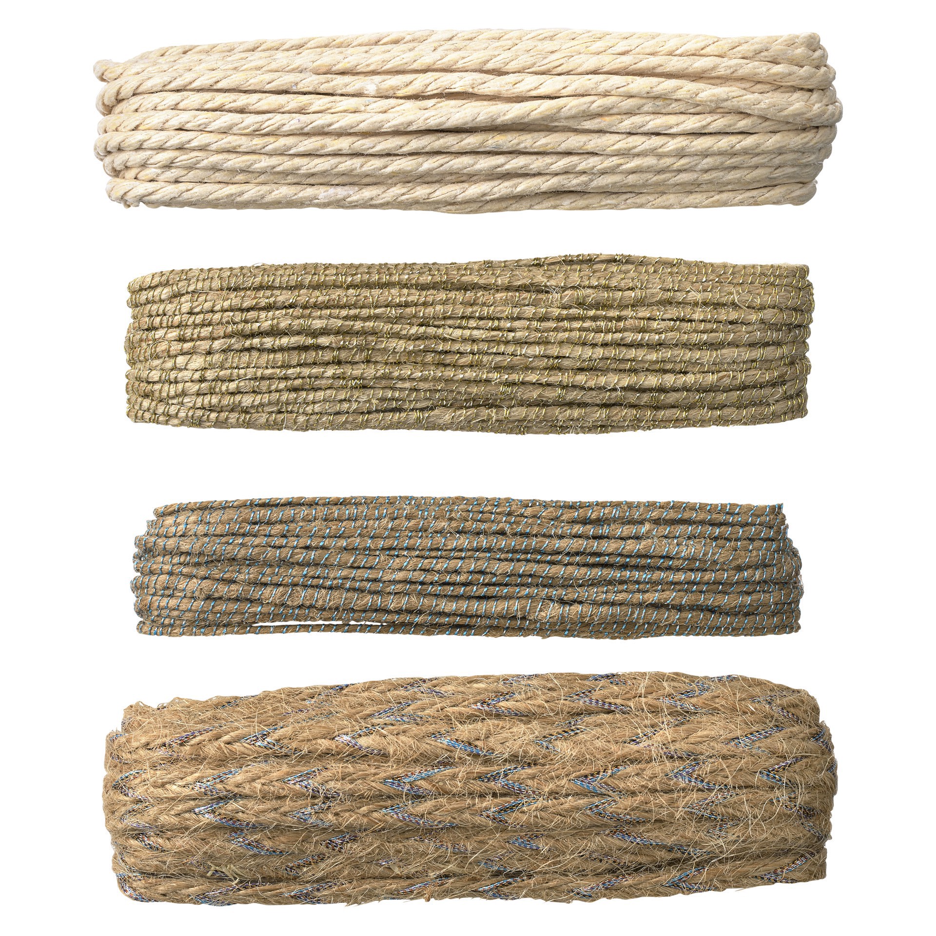 slide 3 of 3, Jute & Cotton Cording By Bead Landing, white cord: 2 mm wide / 6 yd