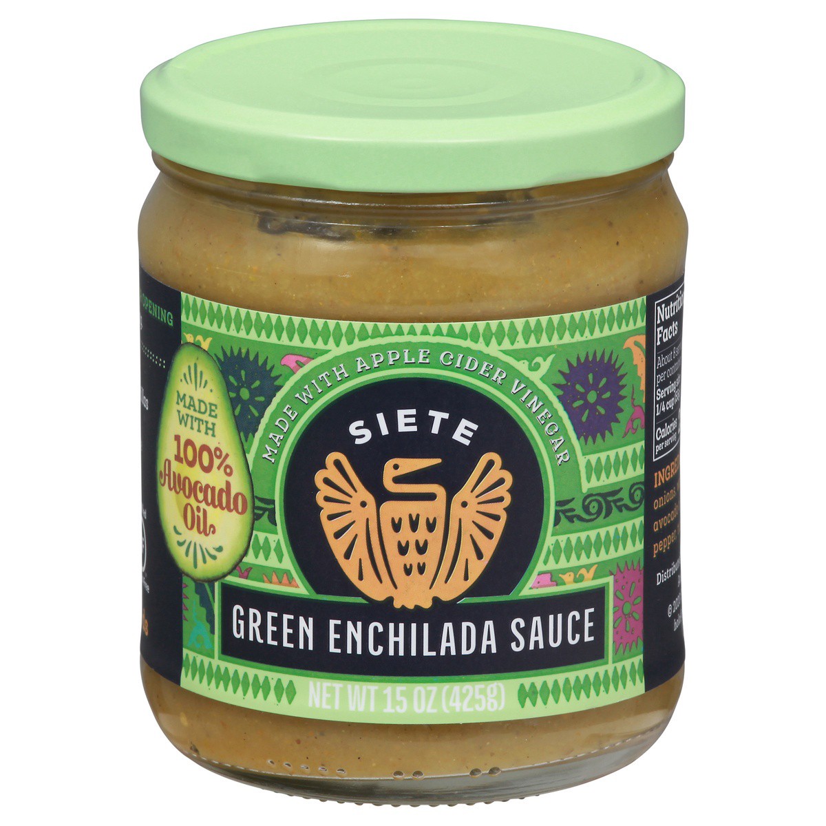 slide 1 of 9, Siete Green Enchilada Sauce, 15 oz