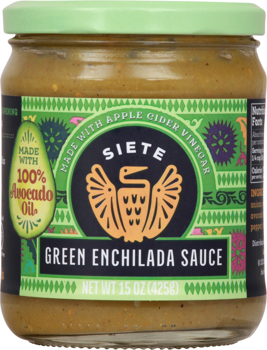 slide 7 of 9, Siete Green Enchilada Sauce, 15 oz
