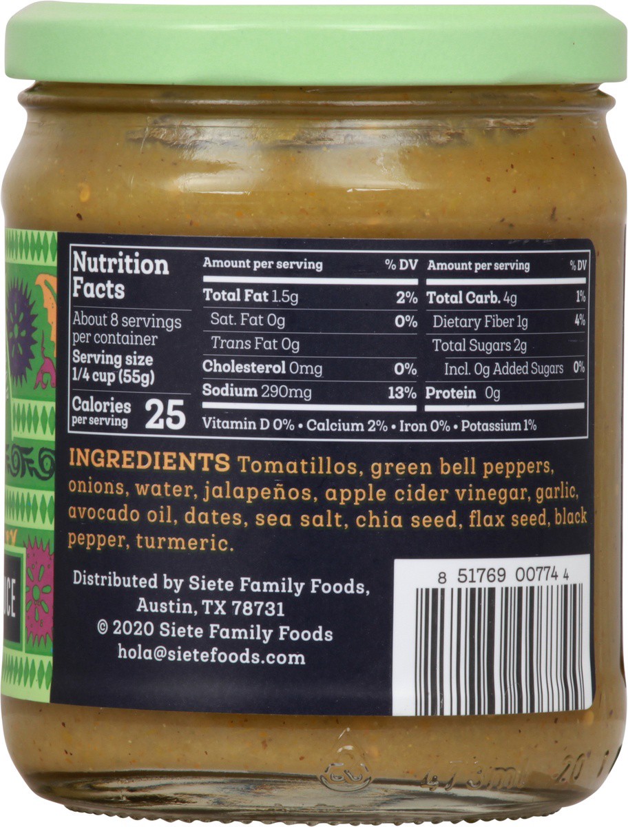 slide 6 of 9, Siete Green Enchilada Sauce, 15 oz