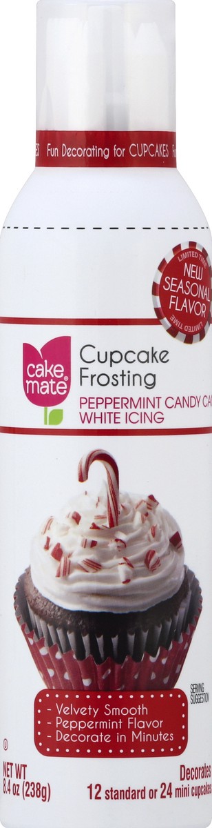 slide 2 of 2, Cake Mate Peppermint Candy Cane Frosting Cupcake White Icing, 8.4 oz
