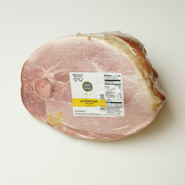 slide 1 of 1, OPEN ACRES Smoked Ham Shank Portion, per lb