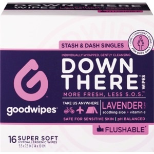 slide 1 of 1, Goodwipes Down There Wipes, Lite Lavender, 16ct, 1 ct