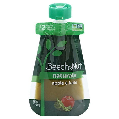 slide 1 of 1, Beech-Nut Stage 2 Apple & Kale Baby Food Pouch, 3.5 oz