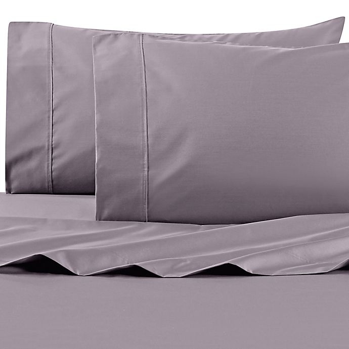 slide 1 of 5, Wamsutta PimaCott Solid 625-Thread-Count King Pillowcase Set - Charcoal, 1 ct