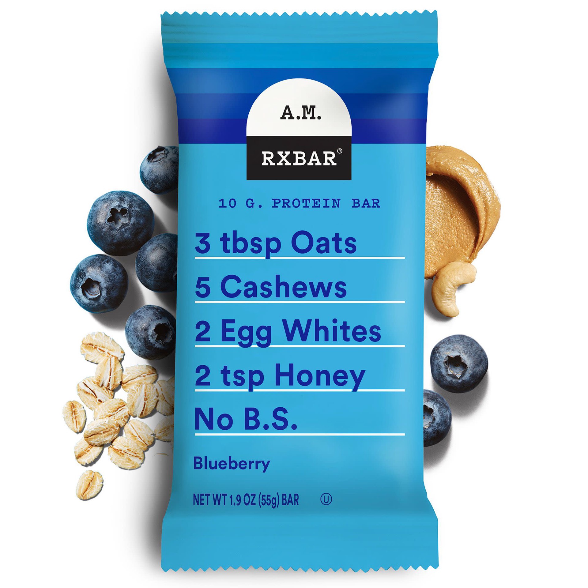 slide 4 of 5, RXBAR A.M. Protein Bars, Blueberry, 9.7 oz, 5 Count, 9.7 oz