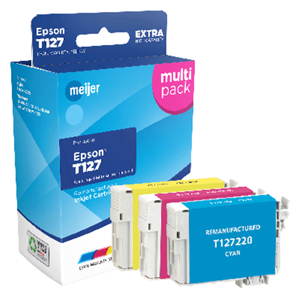 slide 1 of 1, Meijer Brand Remanufacture Ink Cartridge, replacement for Epson T127, 1 ct