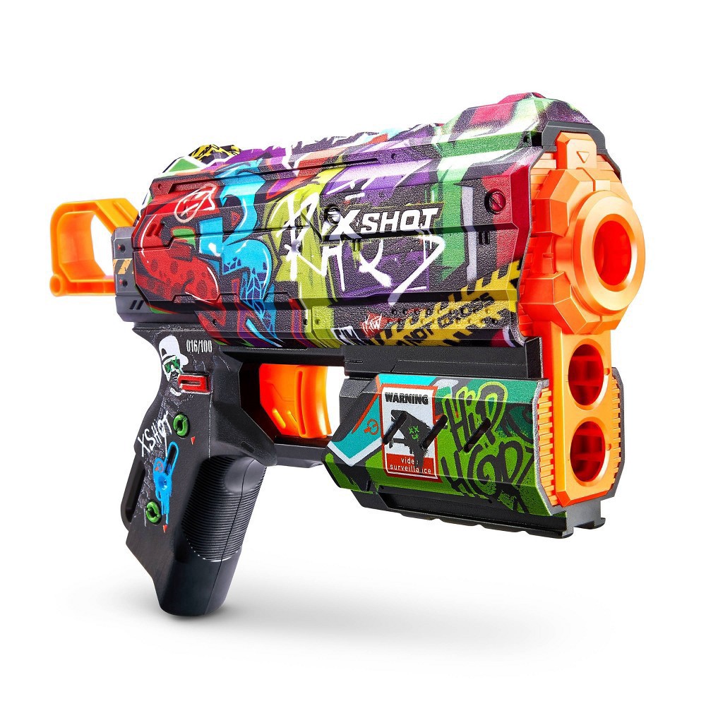 slide 5 of 9, X-Shot SKINS Flux Dart Blaster 2pk Combo- Ninja & Graffiti by ZURU, 2 ct
