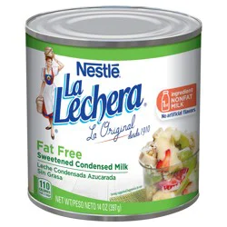 La Lechera Nestle Fat Free Sweetened Condensed Milk 14 oz.