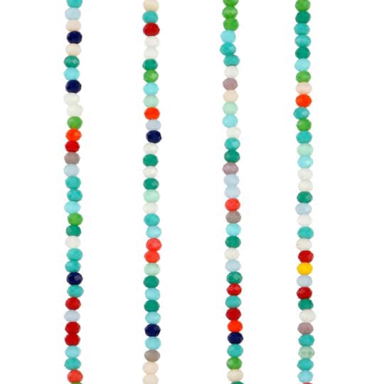 slide 1 of 3, Multicolor Faceted Glass Rondelle Beads, 3mm By Bead Landing, 3 mm