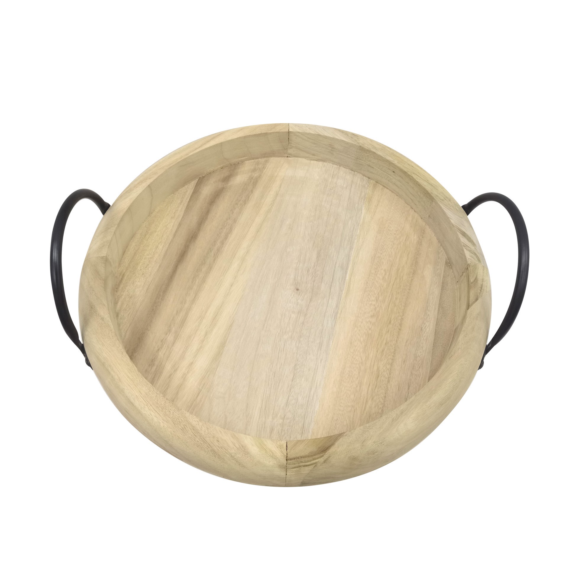 slide 2 of 2, 14" Round Led Flameless Candle Wood Tray By Ashland, 14 in x 14 in