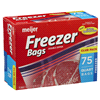 slide 2 of 27, Meijer Re-Closable Double Zipper Quart Freezer Bags, 75 ct