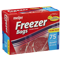 slide 3 of 27, Meijer Re-Closable Double Zipper Quart Freezer Bags, 75 ct