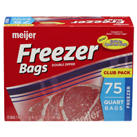 slide 18 of 27, Meijer Re-Closable Double Zipper Quart Freezer Bags, 75 ct