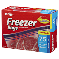 slide 7 of 27, Meijer Re-Closable Double Zipper Quart Freezer Bags, 75 ct