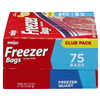 slide 9 of 27, Meijer Re-Closable Double Zipper Quart Freezer Bags, 75 ct